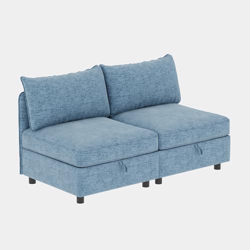 Oversized Modular Storage Sectional Sofa Customizable Seating Group Sofa&Couch Convertible Sleeper Sofabed with Movable Ottomans and Seat