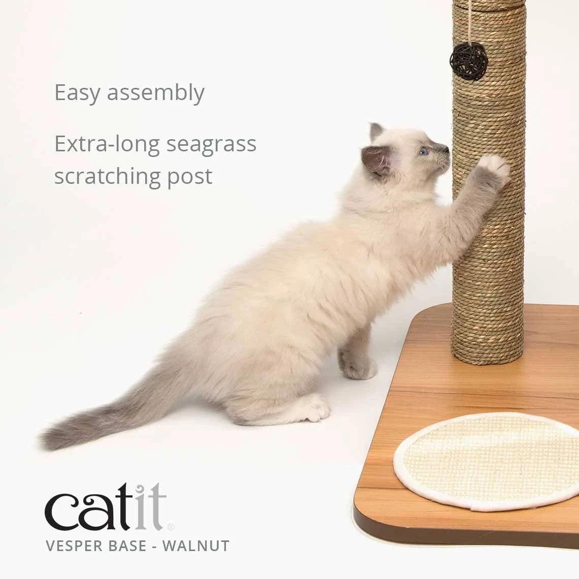 Vesper Cat Furniture, Base, Walnut