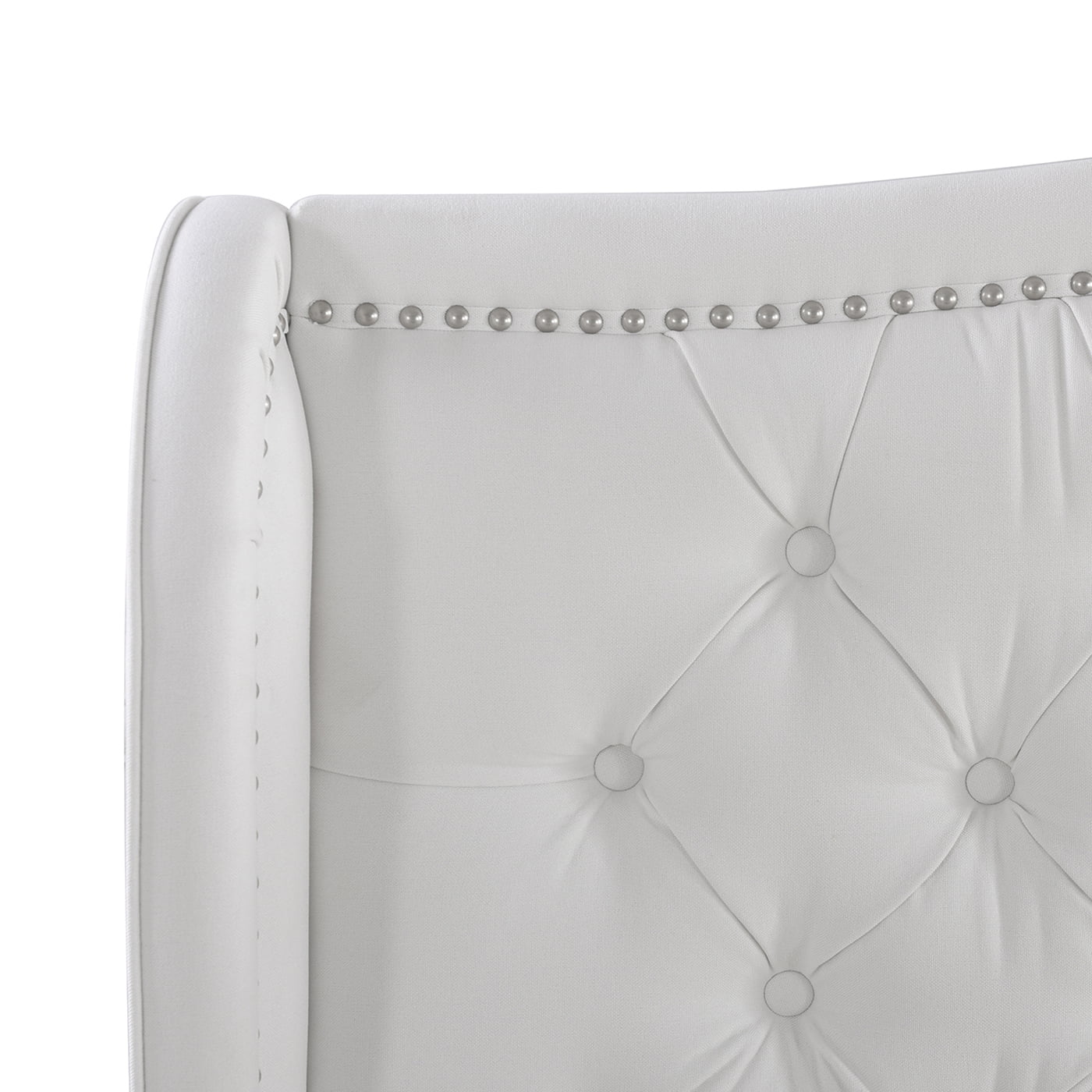 Marcella Tufted Wingback King Bed Bright White