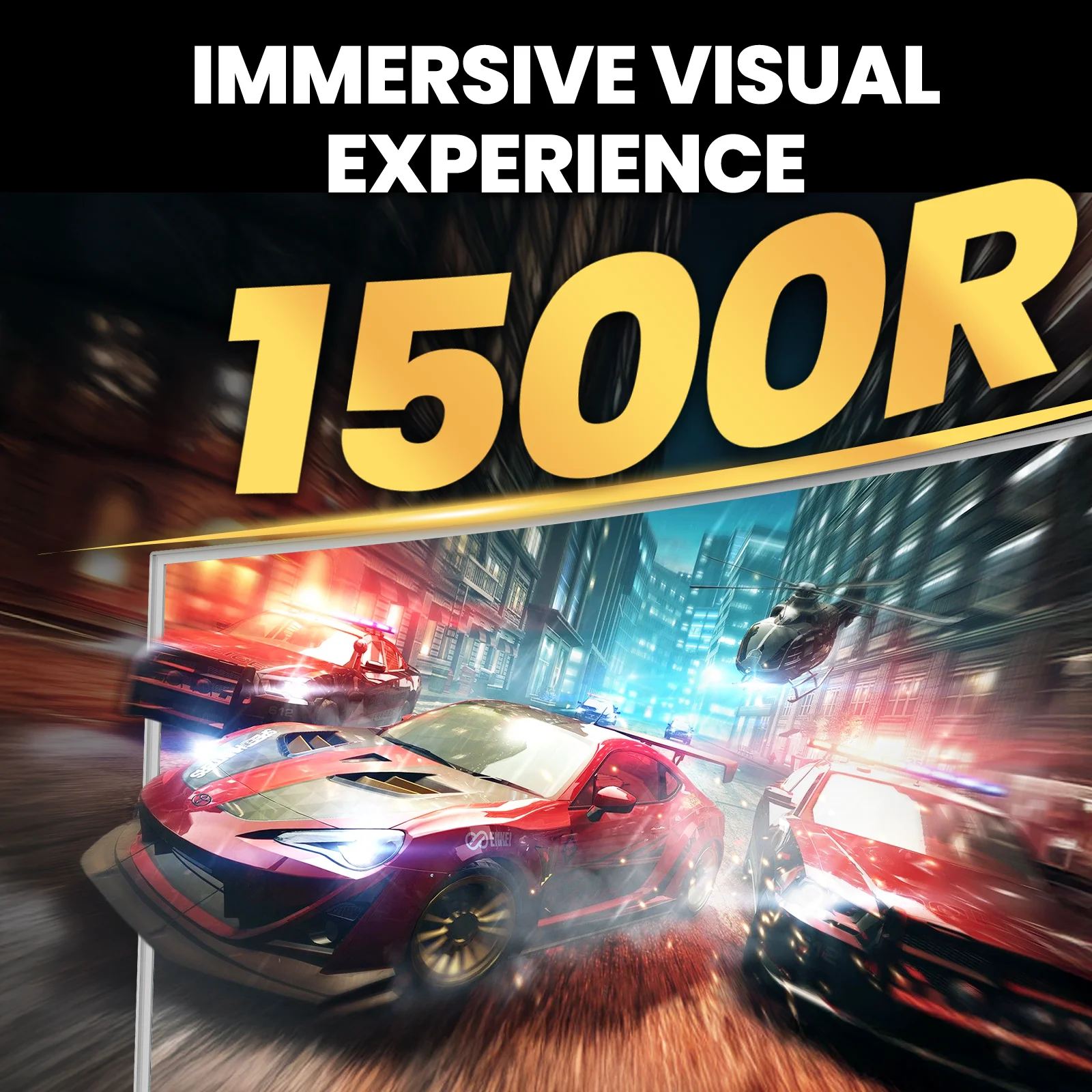 CRUA 49 Inch Ultra-Wide Curved Gaming Monitor, 120Hz, DQHD (5120x1440p), 1500R,FreeSync, 32:9, 120% sRGB, HDMI &amp; DP, Height adjustable