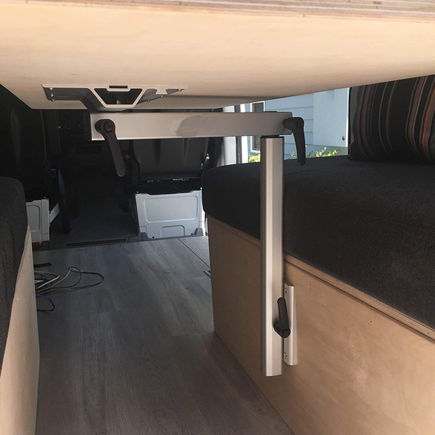 Folding Table Support, Removable Laptop Table Leg Bracket 360 Degrees Rotatable Adjustable for RV Caravan Motorhome