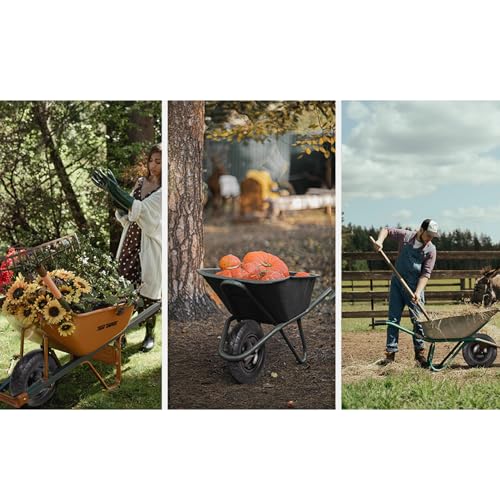 Wheelbarrow Tires 4.80/4.00-8 Flat Free-16"Universal Solid Wheels with 5/8" & 3/4" Bearings for Wheelbarrows/Hand Truck/Garden Trailers/Cart