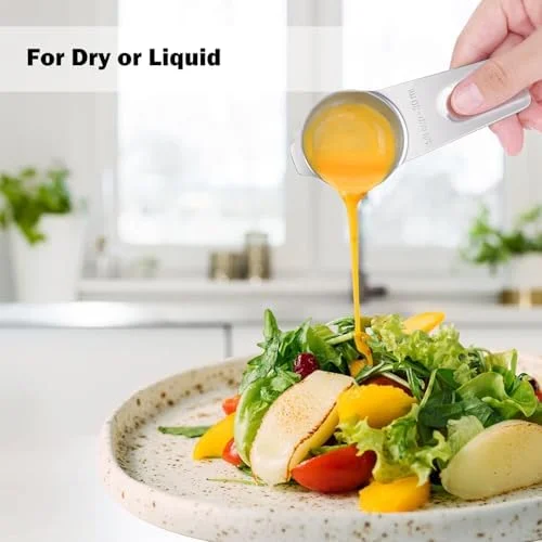 Measuring Cups, 7PCS Stainless Steel Measuring Cups with a Storage Bag for Cooking &amp; Baking, Dishwasher Safe
