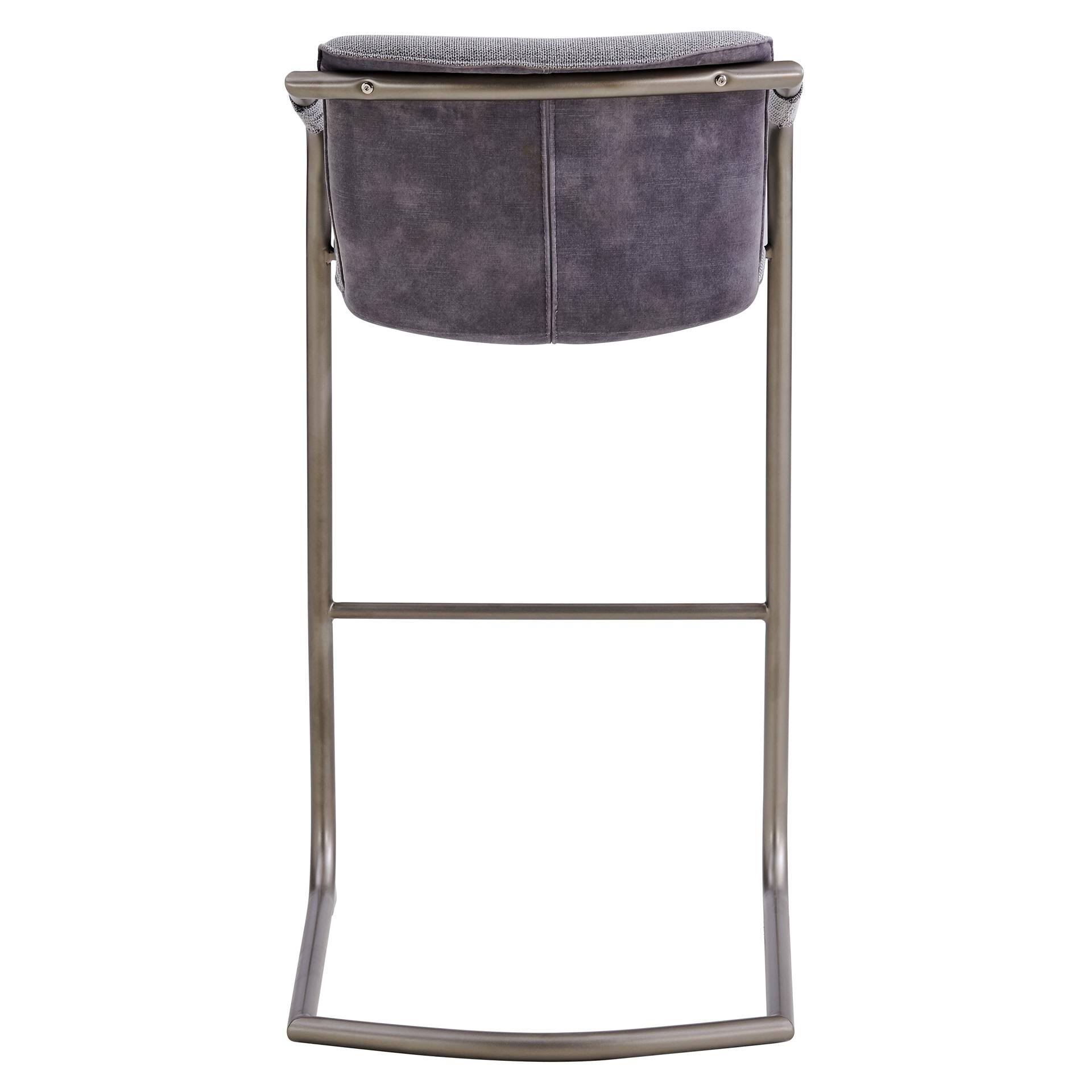 New Pacific Direct Indy Fabric Bar Stool - Sage Green/Velvet Green
