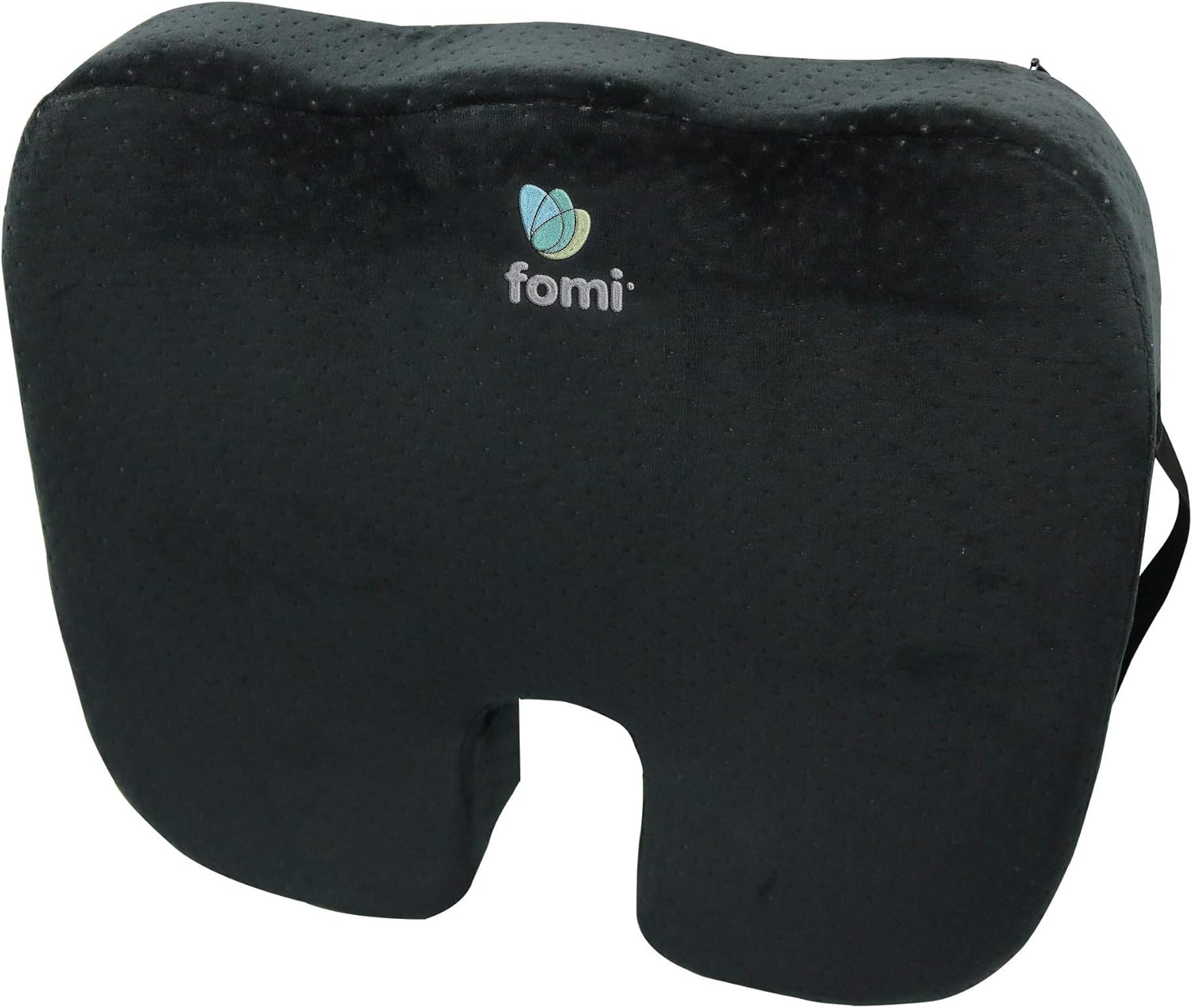 FOMI Extra Thick Firm Coccyx Orthopedic Memory Foam Seat Cushion | Black Large Cushion for Car or Truck Seat, Office Chair