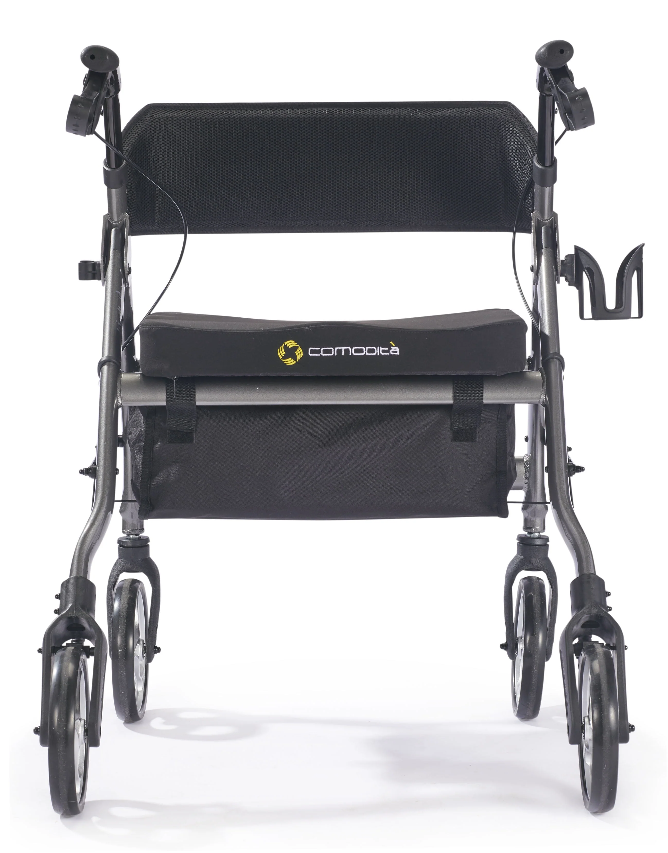 Comodit Spazio Special Extra Wide Heavy-Duty Rollator Walker with Ultra Comfortable Orthopedic 20 Wide Nylon Seat