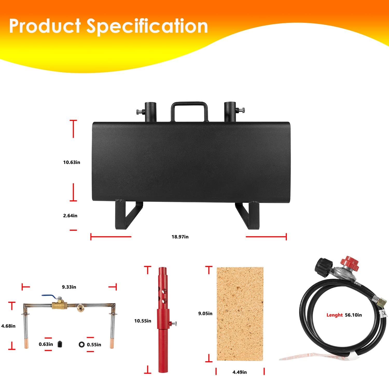 Yoursme Propane Gas Forge Portable, Double Burner Blacksmithing Forge Large Capacity Forge, Square Propane Burner Forge for Farrier