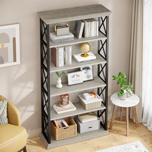 Tribesigns 6-Tier Bookcase, 71 Inches Industrial Bookshelves and Bookcases