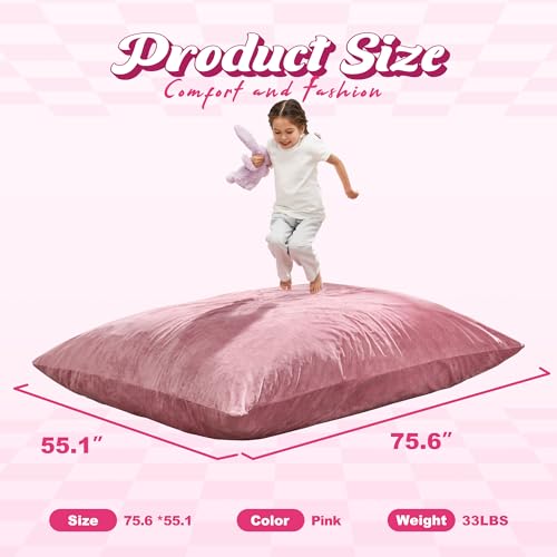 Hobestluk 3 in 1 Bean Bag Chair Giant Bean Bag Chairs Convertible Bean Bag Floor Cushion with Machine Washable Cover