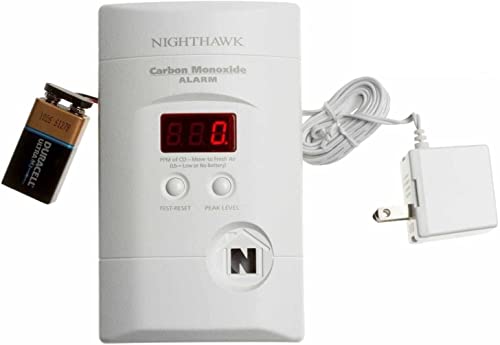 Kidde Carbon Monoxide Detector, Plug in Wall with 9-Volt Battery Backup, Digital LED Display