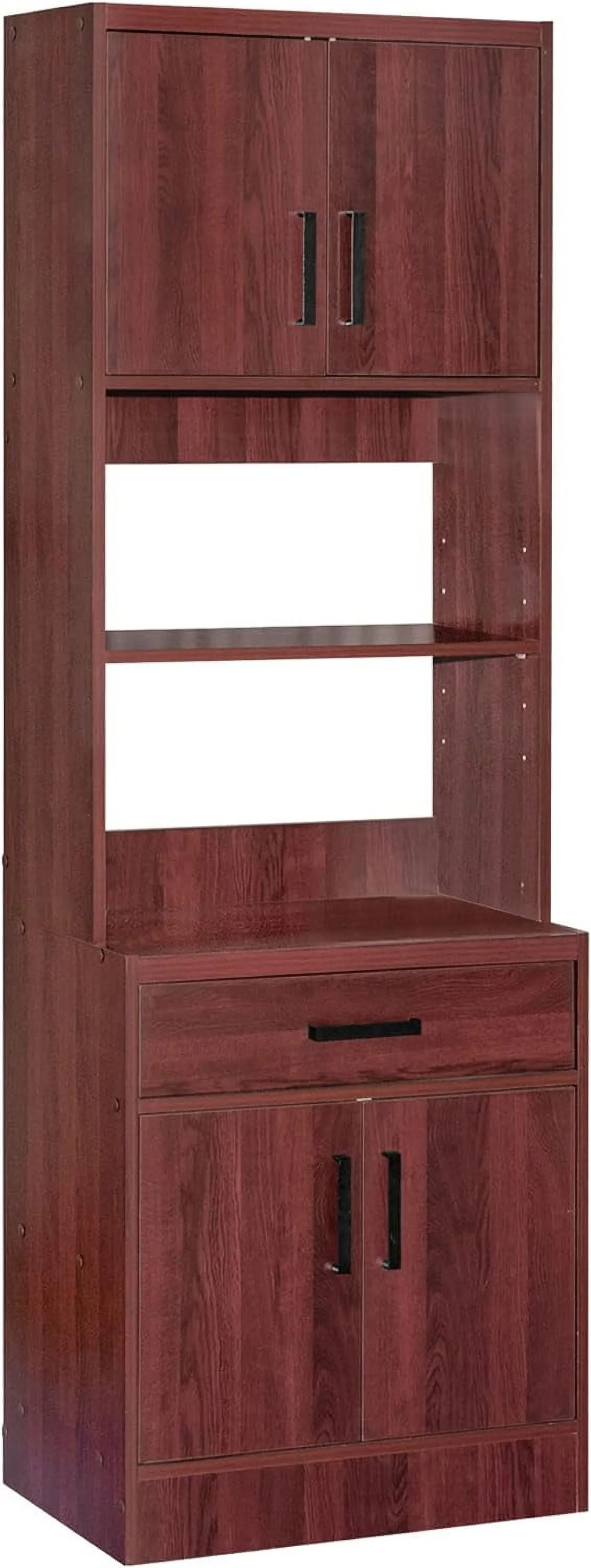 Shelby Tall Wooden Kitchen Pantry In Mahogany