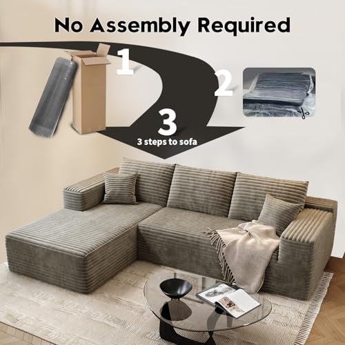 107.5" Cloud Modular Sectional Sofa with 1 Ottoman,Modern Minimalist Upholstered Couches, Comfort U Shaped Sofa for Living Room