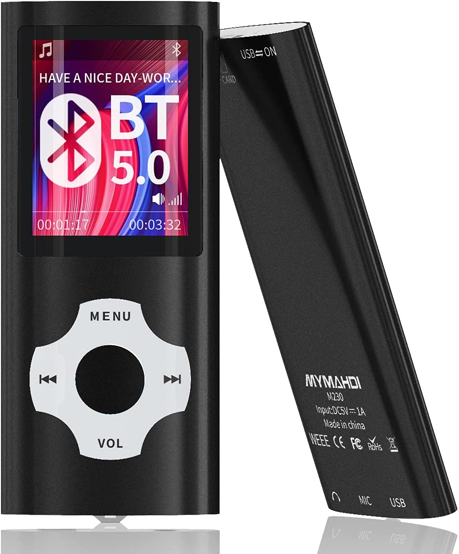 MYMAHDI Support TF Cards Slim 1.8 LCD Mp3 Mp4 Player Media/Music/Audio Player with Accessories Black
