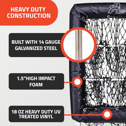 Anytime Baseball Pitching Net with Strike Zone | The No Hitter Net 9 Hole Net | Strike Zone Target for Baseball & Softball Training