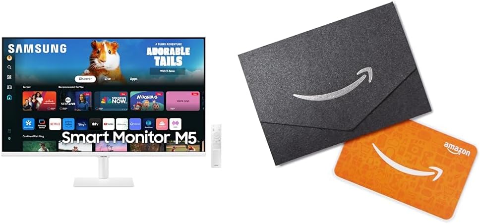SAMSUNG 32-Inch M5 (M50D) Series FHD Smart Monitor with Streaming TV, Speakers, HDR10, Gaming Hub, Multiple Ports, Workout Tracker