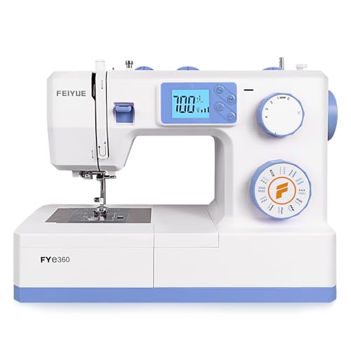 FEIYUE FYe320 Full Size Sewing Machine with Foot Pedal, Speed Control, Heavy Duty & Portable, LCD Display, 25 Built-in Stitches