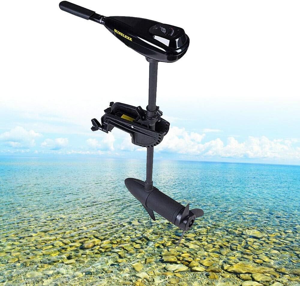 TFCFL Electric Trolling Motor ,40LBS Portable Outboard Boat Motor, Trolling Thrust Fishing Boat Brush Engine for Inflatable Kayaks Dinghy Canoe