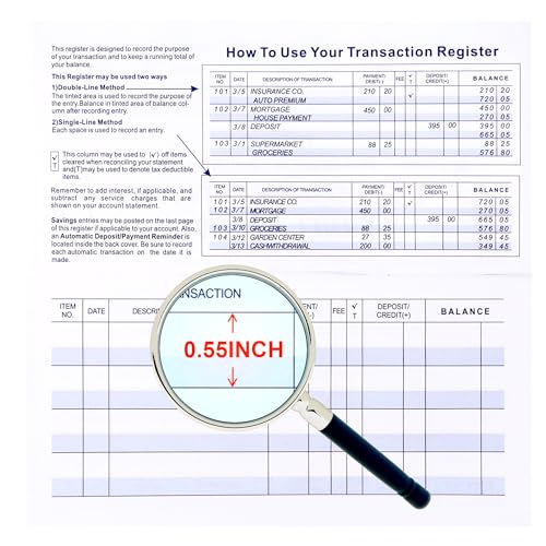 20 Pack Checkbook Register, Check Registers for Personal, Blank Ledger Transaction Registers for Personal or Business Bank