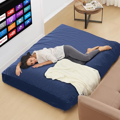Bean Bag Chairs for Adults - Giant Bean Bag Chair Convertible Bean Bag Bed - Beanbag Chair with Micro Fiber Cover/Furniture Foam Filler
