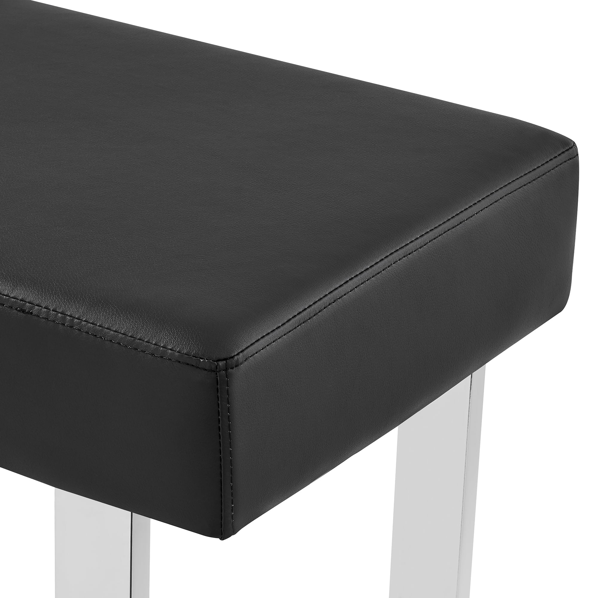 Armen Living Amanda 3-Piece Faux Leather & Wood Dining Set in Black/White