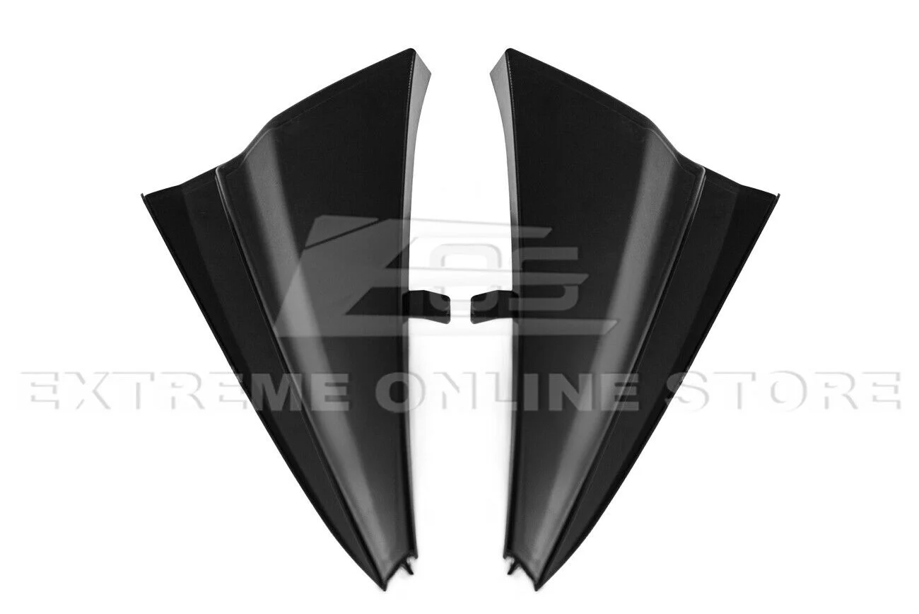 Replacement For 2014-2019 Chevrolet Corvette C7 ALL Models | GM Factory XL Extended Style PRIMER BLACK Front Side Splash Guards Mud Flap Pair