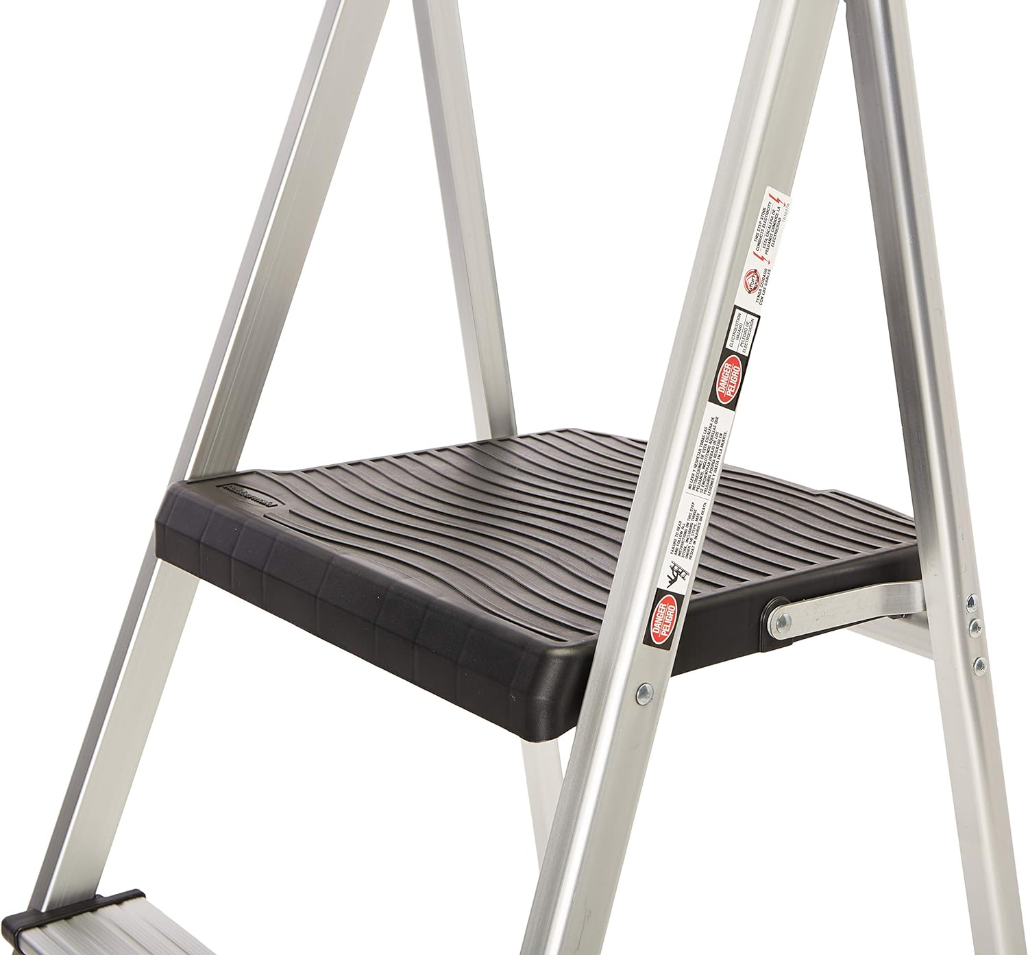 Rubbermaid RM-SLA3-T 3-Step Ultra Light Aluminum Step Stool with Project Tray, 225-Pound Capacity, Grey Finish