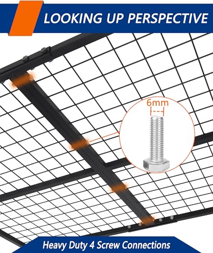 3 x 8FT Overhead Garage Storage Rack,Adjustable Ceiling Storage Racks,Garage Shelving Heavy Duty Storage Organizer System