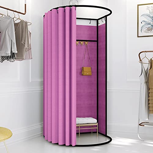 Don't Look At Me-Clothing Store Fitting Room With Shading Curtain,Portable Changing Room Divider - Black Frame