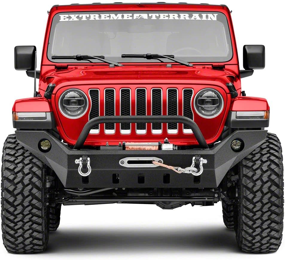 Barricade Extreme HD Full Width Front Bumper with LED Fog Lights Compatible with 18-22 Jeep Wrangler JL