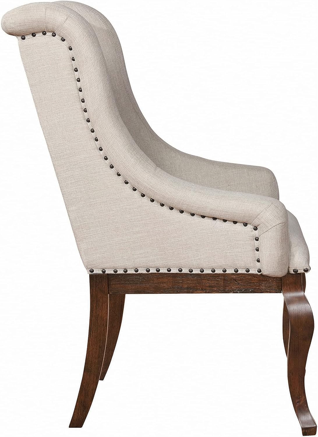 Coaster Home Furnishings Brockway Glen Cove Arm Chairs with Button Tufting and Nailhead Trim Antique Java and Cream (Set of 2)