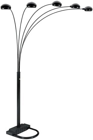 4-Arm Arch Floor Lamp with Dimmer (Black, 6966)