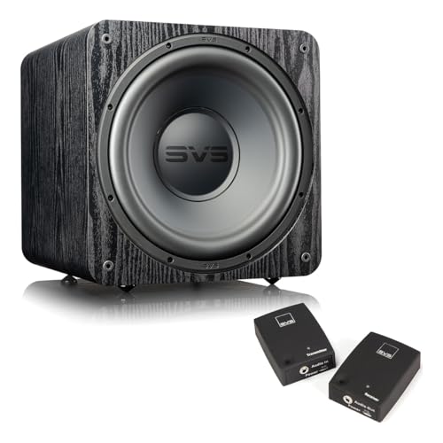 SVS SB-1000 Pro 10 Inch Sealed Subwoofer with SoundPath Wireless Audio Adapter (Black Ash)