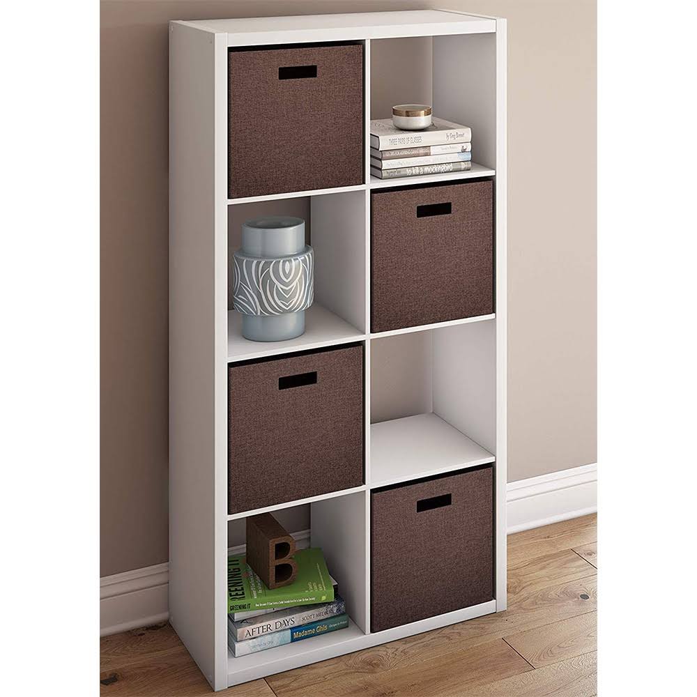 Closetmaid 4583 Bookcase Open Back 8-Cube Storage Organizer, White (2 Pack)