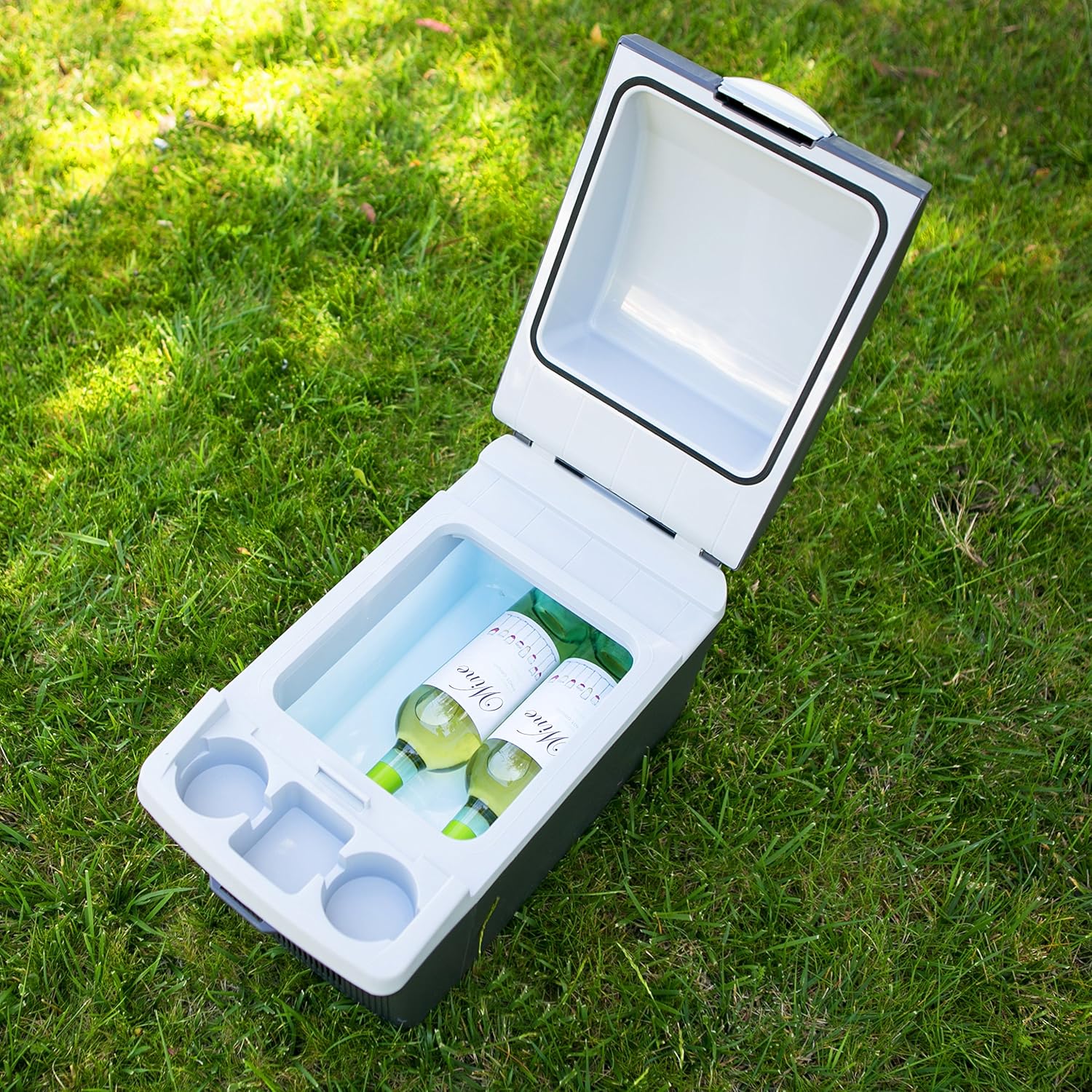 Wagan EL6214 12V Personal Thermoelectric Cooler/Warmer, 14 Liter Capacity, Portable Electric Car Cooler Warmer with 12/24V DC