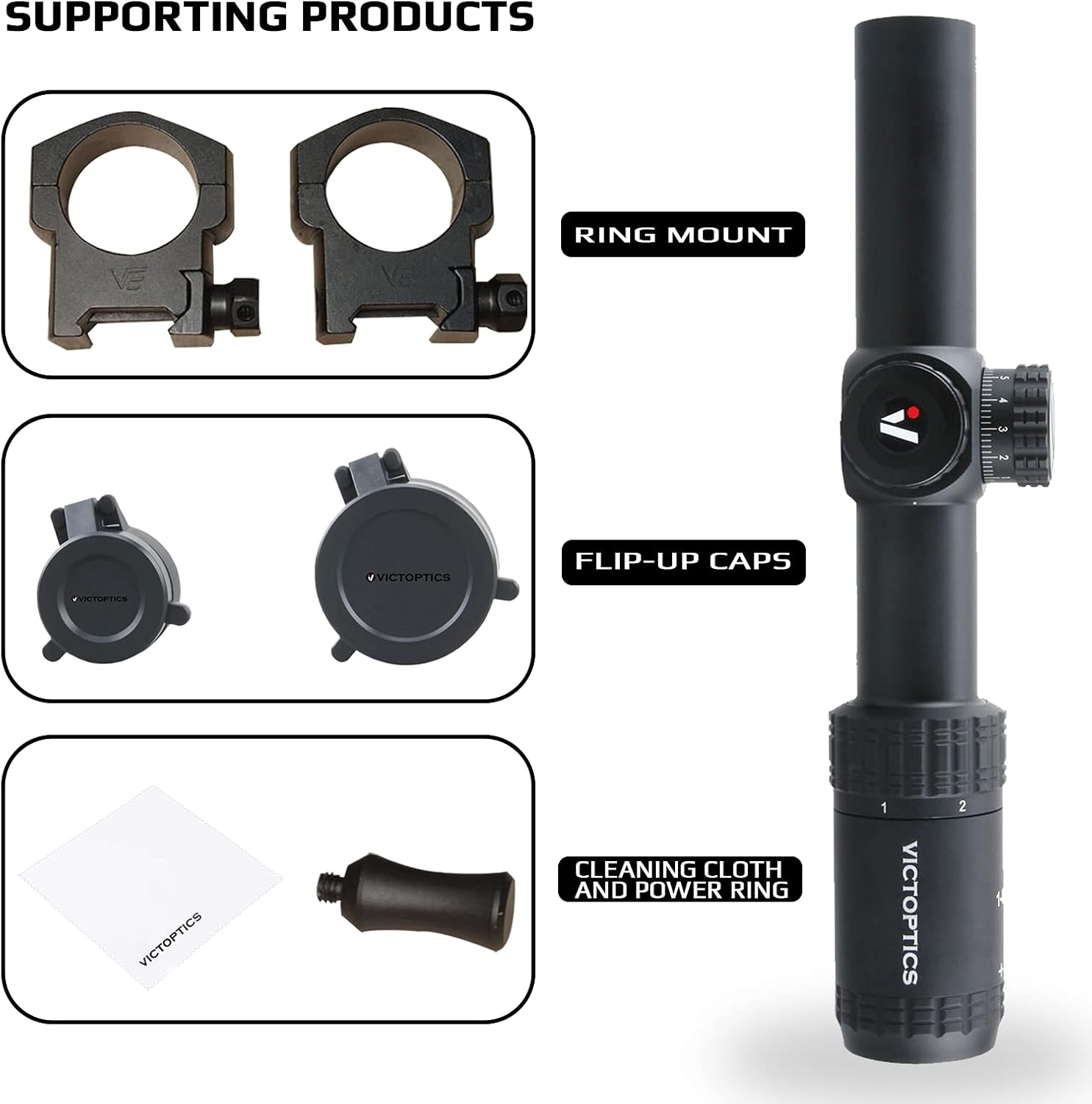 OPTCS Victoptics S6 1-6X24 SFP LPVO Scope for 22lr Hunting & Shooting Optics Compact Rifle Scope for ar - 15