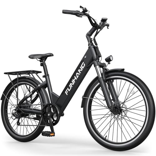 Electric Bike for Adults, 1000W Peak Ebike, 50Miles 21.7MPH Step Thru Electric Bicycle, 26" Commuter E Bikes with 48V Built-in Removable Battery