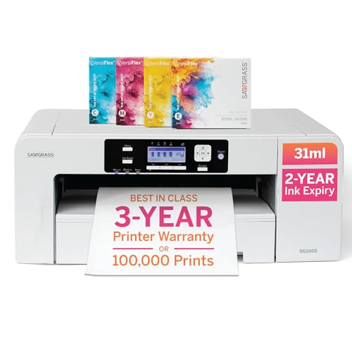 Sawgrass SG1000 VersiFlex Printer Bundle, Innovative Inks & Light Heat Transfer Paper Bundle - Soft-Touch Infusible Ink, 8.5x11 Paper