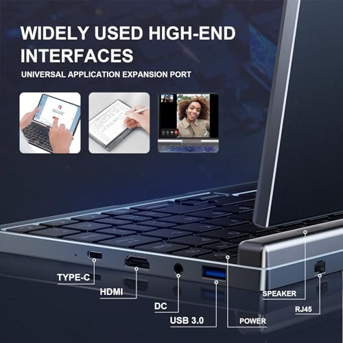 8 inch Mini Laptop HD Touchscreen Portable 2-in-1 Small Computer, Windows 11 Pro Laptop for Business and Students