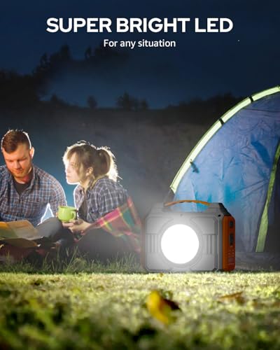 Solar Powered Generator 300W Rated, Portable Solar Generator Power Station with Solar Panels 40W Included