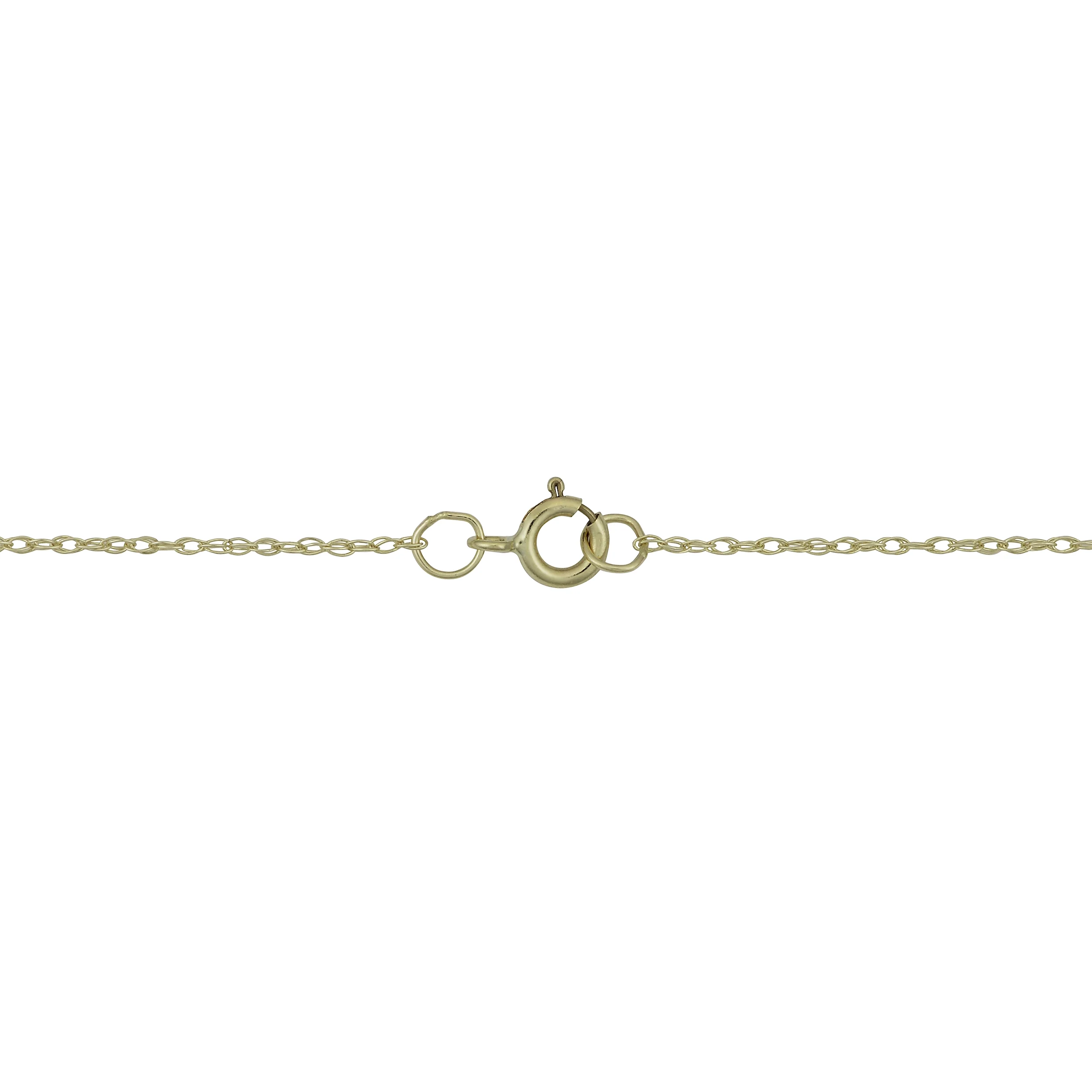 10k Yellow Gold High Polish Cross Pendant On Delicate Rope Chain Necklace (18 inch)