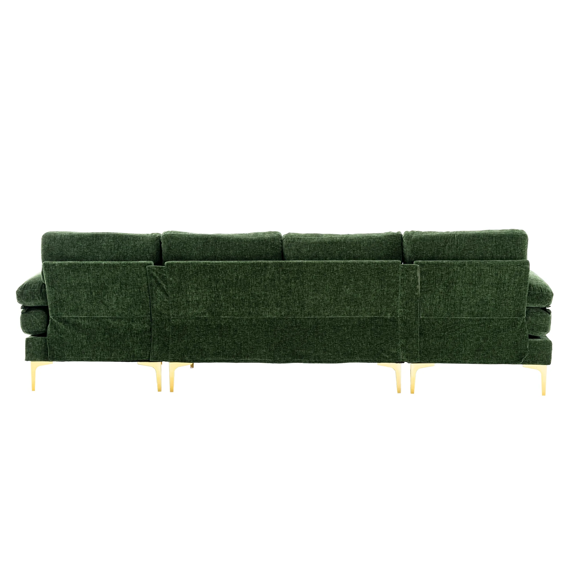 Luccalily Sectional Sofa U-Shaped Sectional Couch , Accent Sofa Recliner,with Golden Metal Legs,Mid-Century Modern Velvet loveseat Sofa