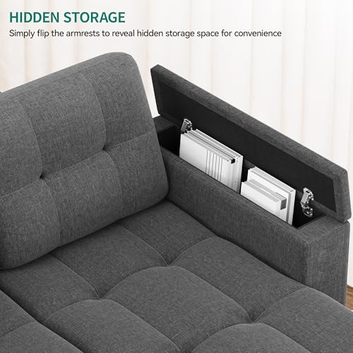 YITAHOME Sectional Sofa L-Shaped Sofa Bed w/Chaise & USB, Reversible Couch Sleeper w/Pull Out Bed & Storage Space