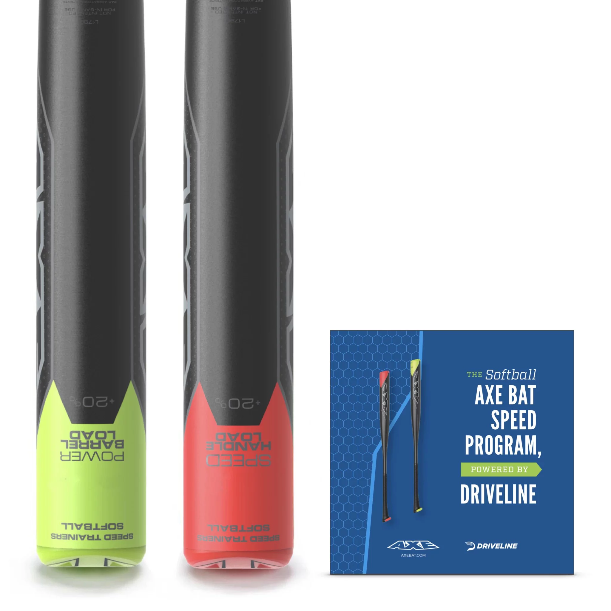 Axe Bat Fastpitch Softball Speed Trainers (+20% Barrel Load, +20% Handle Load), 2-1/4" Barrel, Program by Driveline Baseball, 34"