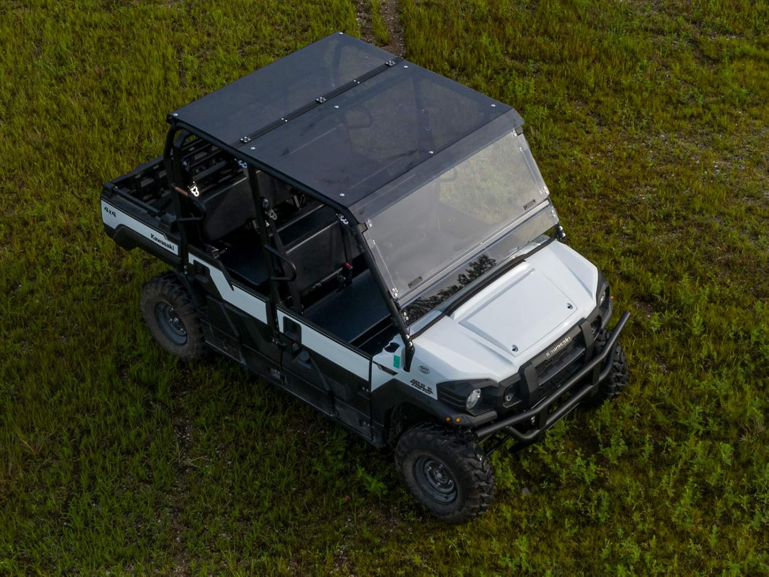 SuperATV Dark Tinted Roof for 2016+ Kawasaki Mule Pro DXT/FXT | 1/4 Polycarbonate | Protects From Elements Without Obstructing View | Works With Cab