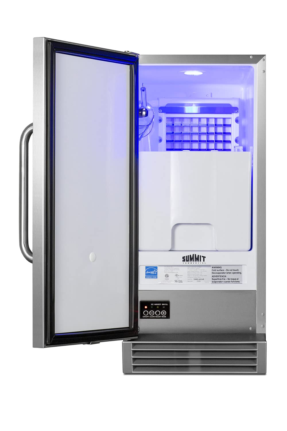 Summit Appliance BIM44GCSSADA Built-in Icemaker, ADA Compliant, 50 lb Production Capacity, Built-in Pump, Automatic Defrost, Touch Control Panel