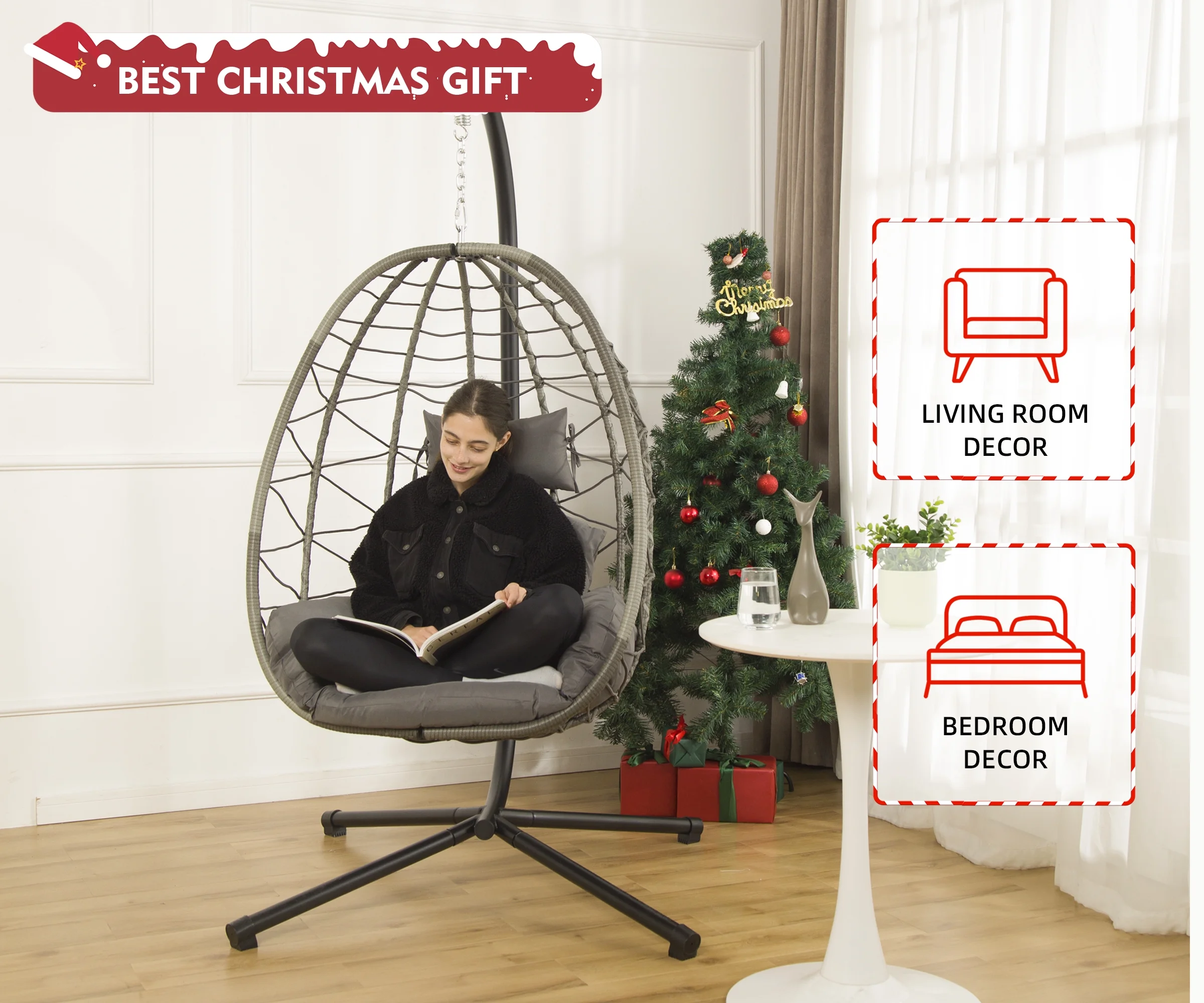 LHBcraft Swing chair clearance indoor Home Outdoor Egg Swing Chair