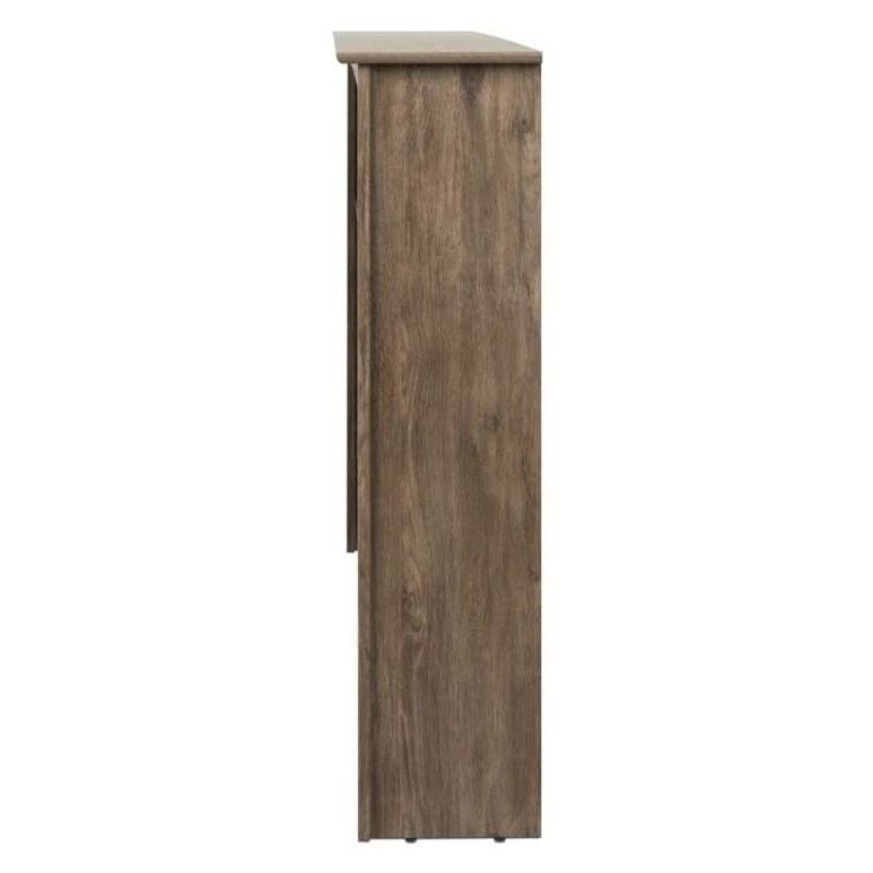 King Size Bookcase Headboard in Drifted Gray Wood Finish - Grey