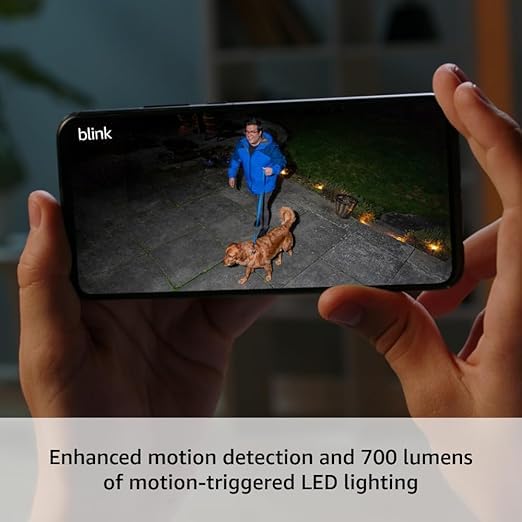 Blink Outdoor 4 Floodlight Camera (newest model), Wire-free smart security camera, 700 lumens, two-year battery life, HD live view