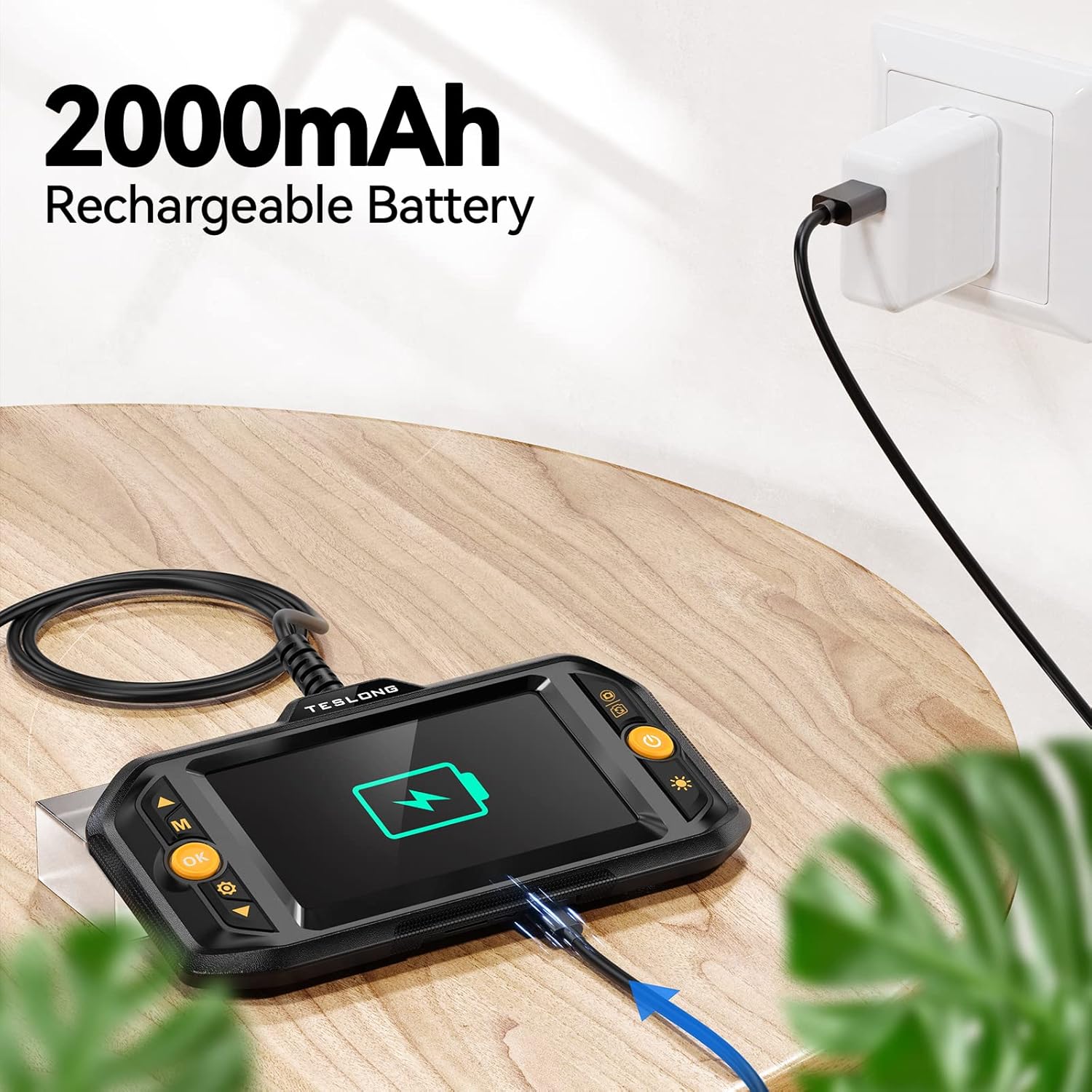 Dual Lens Endoscope, Teslong Borescope Inspection Camera with Light, Automotive Industrial Scope Camera with Flexible Snake Probe