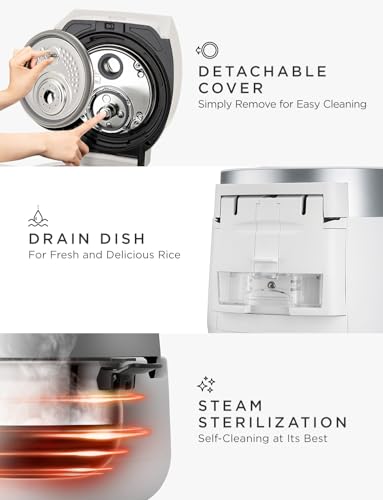 CUCKOO 6-Cup Uncooked / 12-Cup Cooked Induction Heating Twin Pressure Rice Cooker, 16 Menu Modes, Multi-Language Voice Guide
